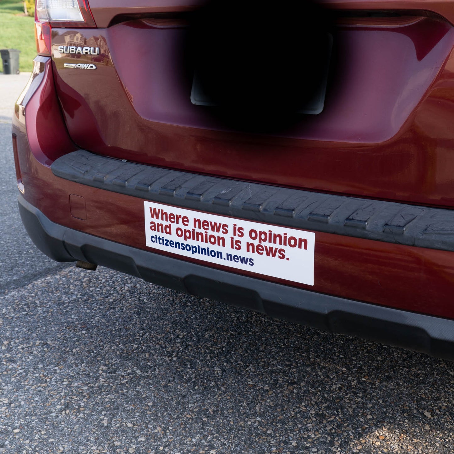 Where news is opinion | Bumper Sticker